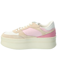 Celine Block Wedge Leather & Suede Sneaker