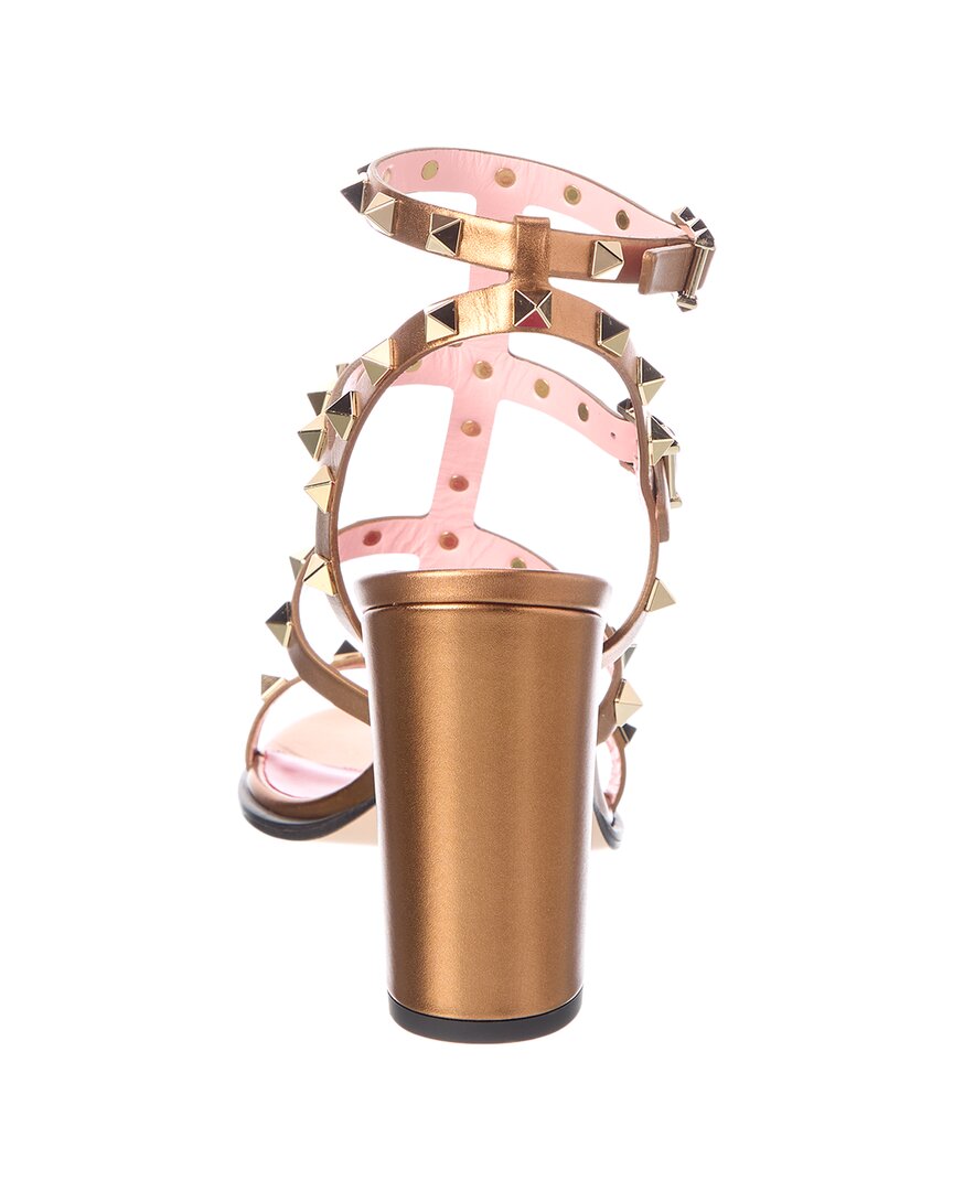 Valentino Valentino Rockstud Caged 90 Leather Ankle Strap Sandal