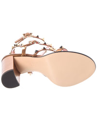 Valentino Valentino Rockstud Caged 90 Leather Ankle Strap Sandal