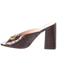 Valentino Vlogo Signature 95 Croc-Embossed Leather Sandal