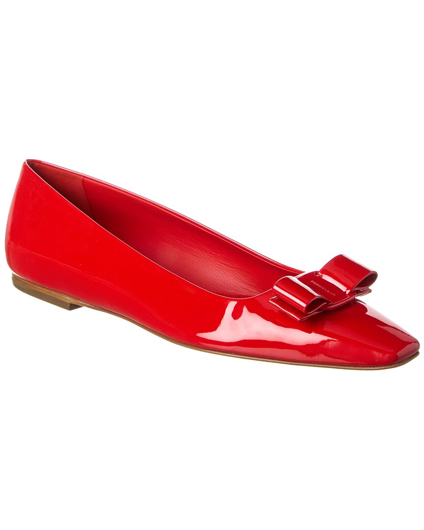 Ferragamo Anz 1 Patent Flat Red
