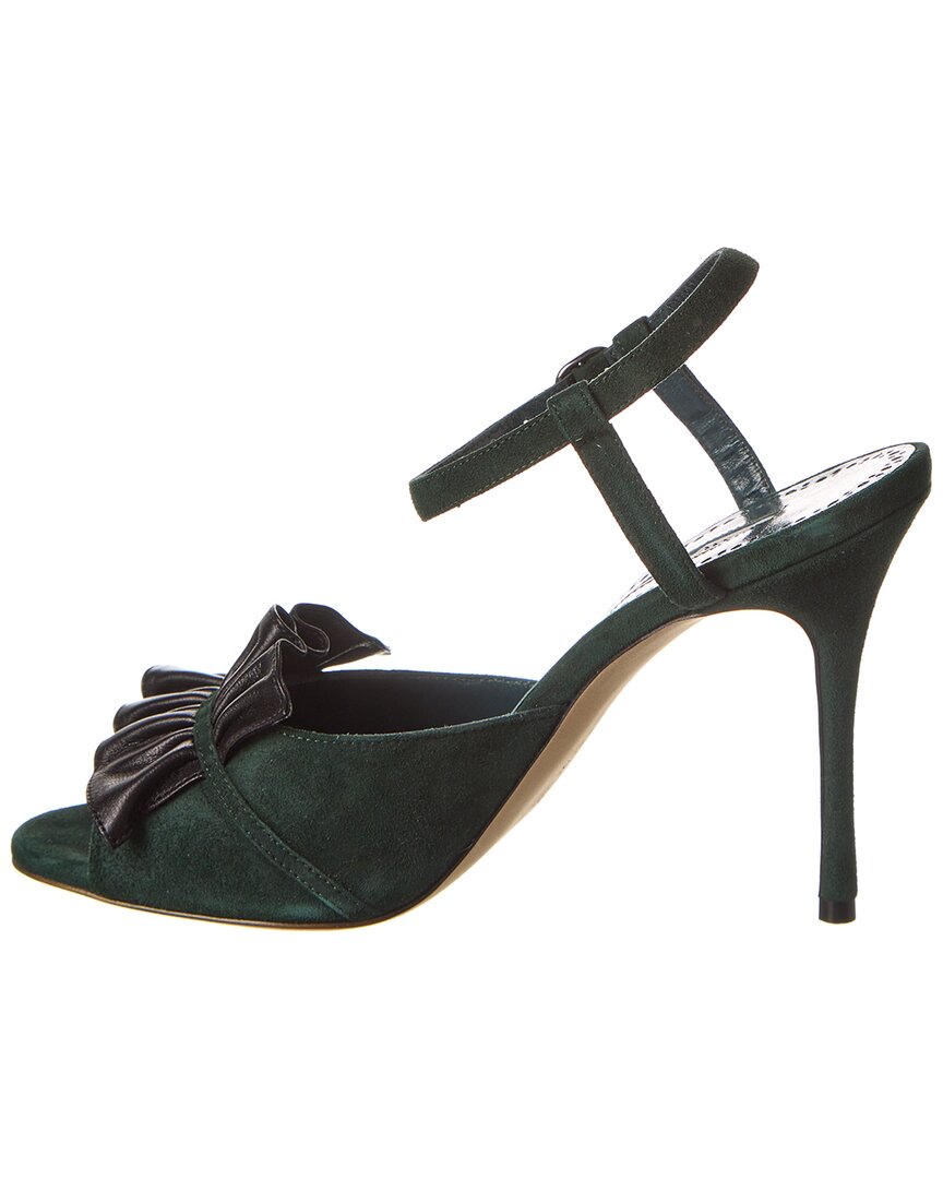 Manolo Blahnik Khedni 105 Suede & Leather Sandal