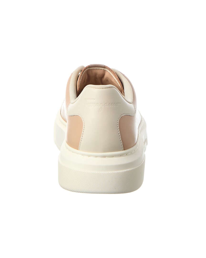 Ferragamo Mini Vara Chain Ornament Leather Sneaker