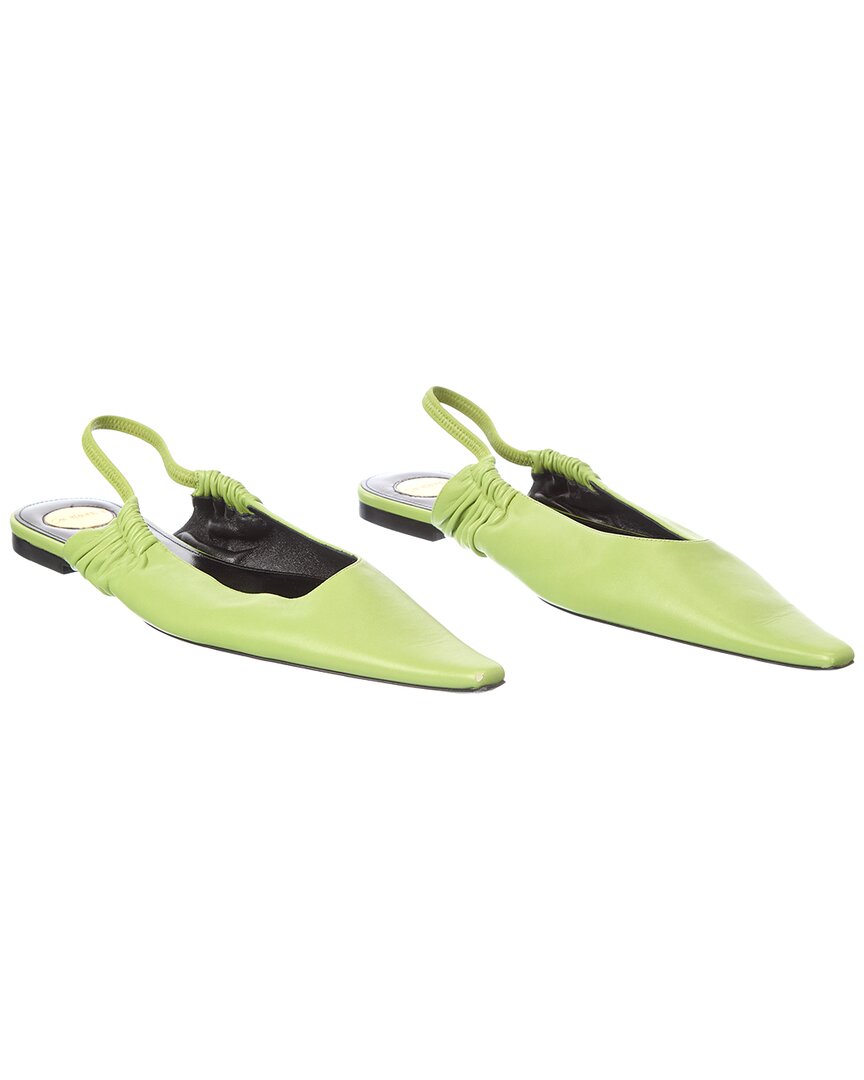 Saint Laurent Anne Marie Leather Slingback Ballerina Flat