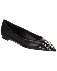 Valentino Rockstud Alcove Leather Ballerina Flat