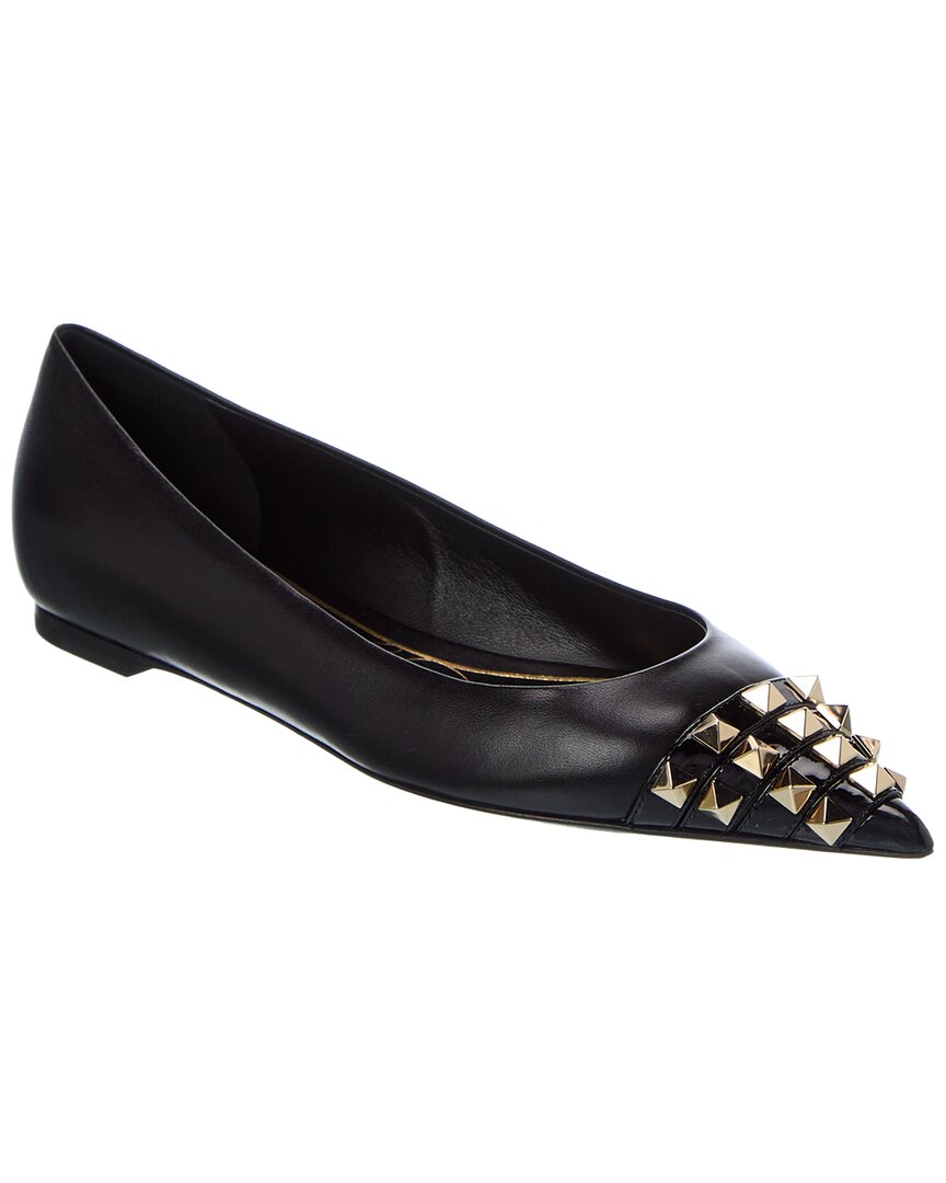 Valentino Rockstud Alcove Leather Ballerina Flat
