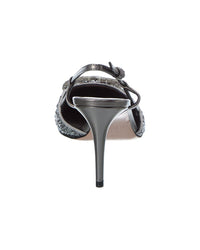 Valentino Vlogo Signature 80 Suede & Leather Slingback Pump
