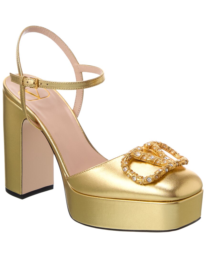 Valentino Vlogo Leather Platform Pump