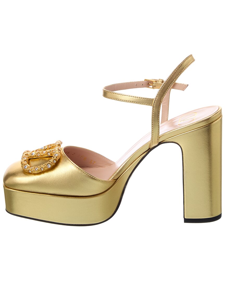 Valentino Vlogo Leather Platform Pump
