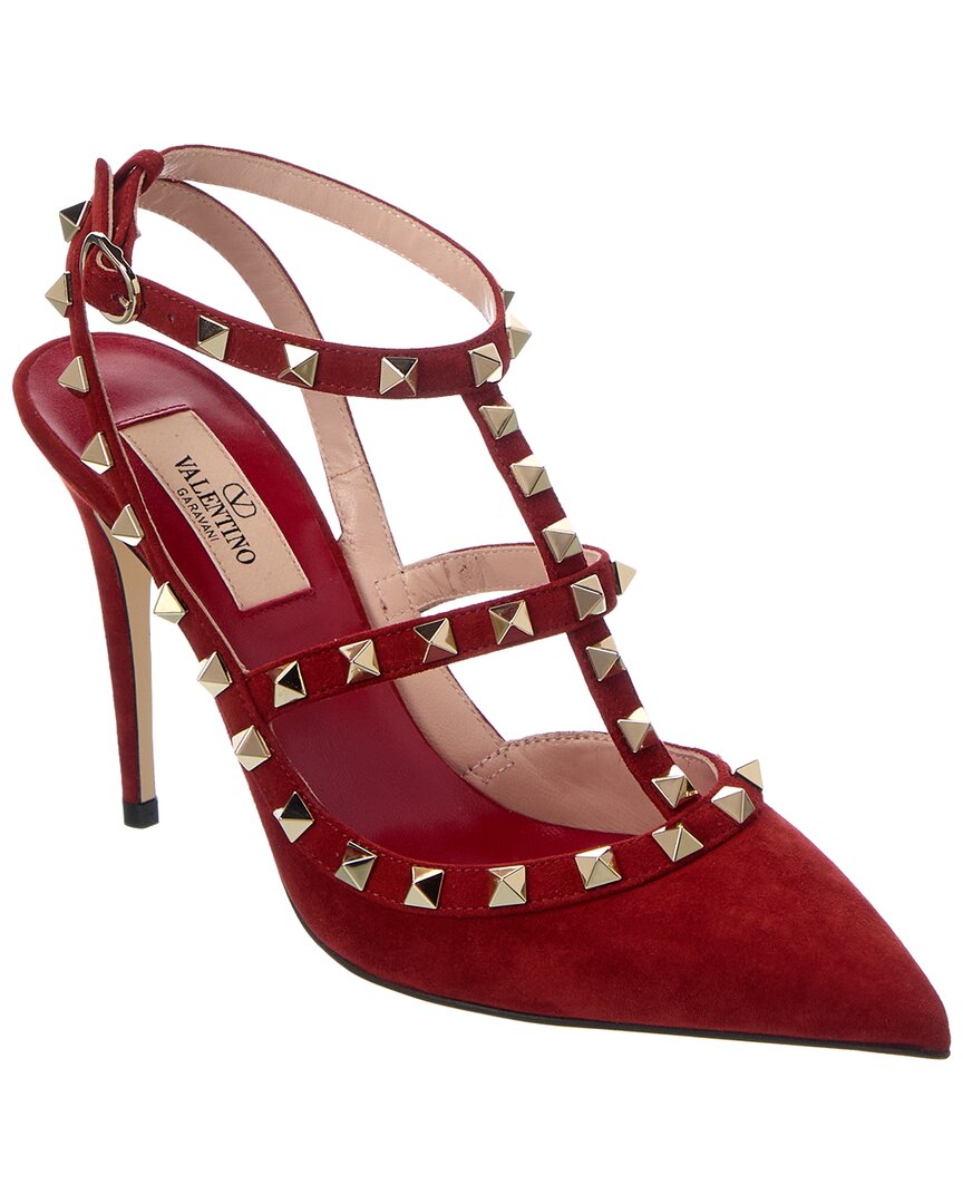 Valentino Valentino Rockstud Caged 100 Suede Pump