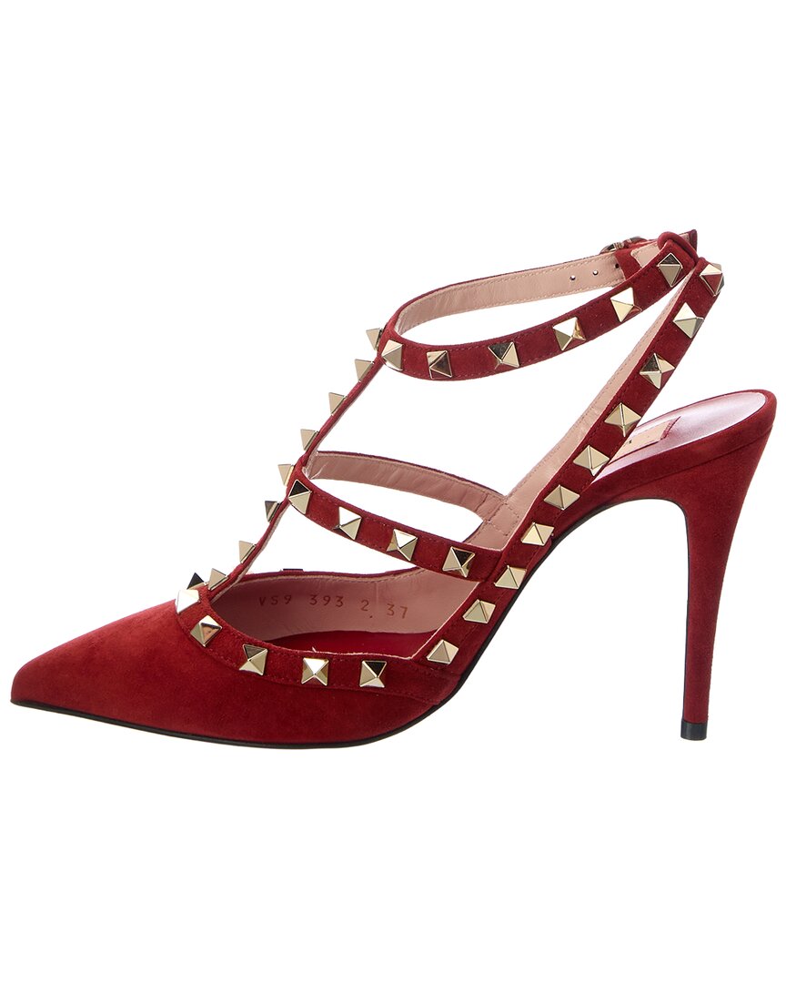 Valentino Valentino Rockstud Caged 100 Suede Pump