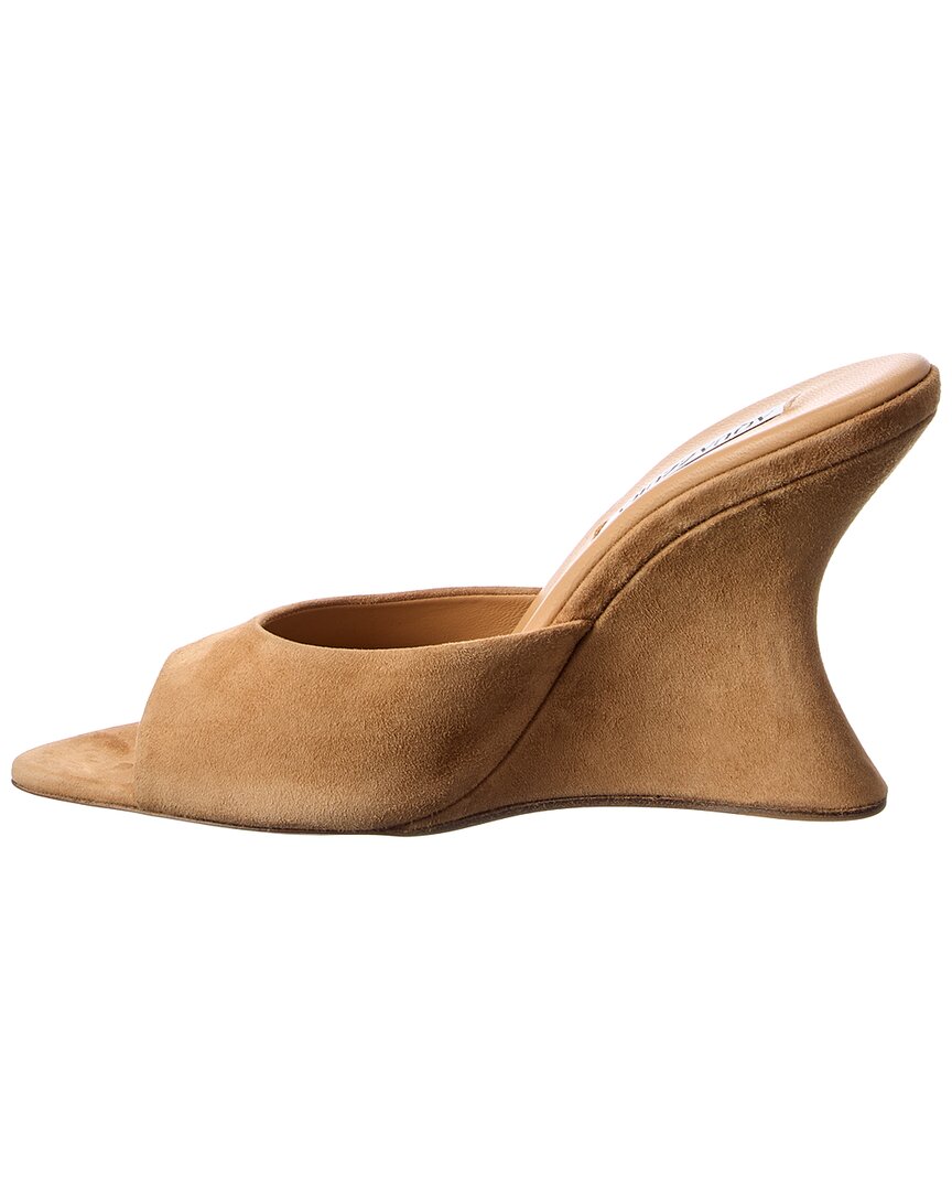 Aquazzura Bisous 95 Suede Wedge Sandal