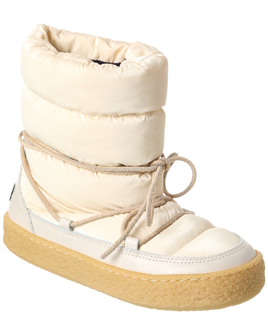 Isabel Marant Zimlee Nylon & Leather Snow Boot Beige 36