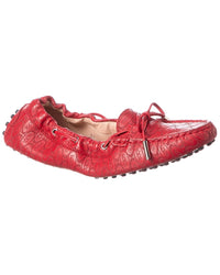 Tod's Logo Leather Loafer Red