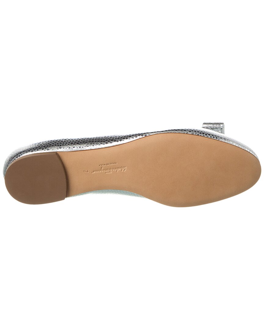 Ferragamo Varina Leather Ballet Flat