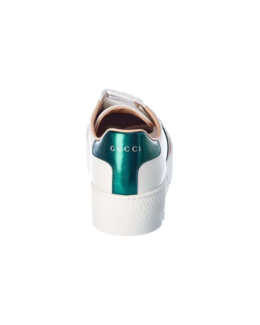 Gucci Gucci Ace Embroidered Leather Platform Sneaker