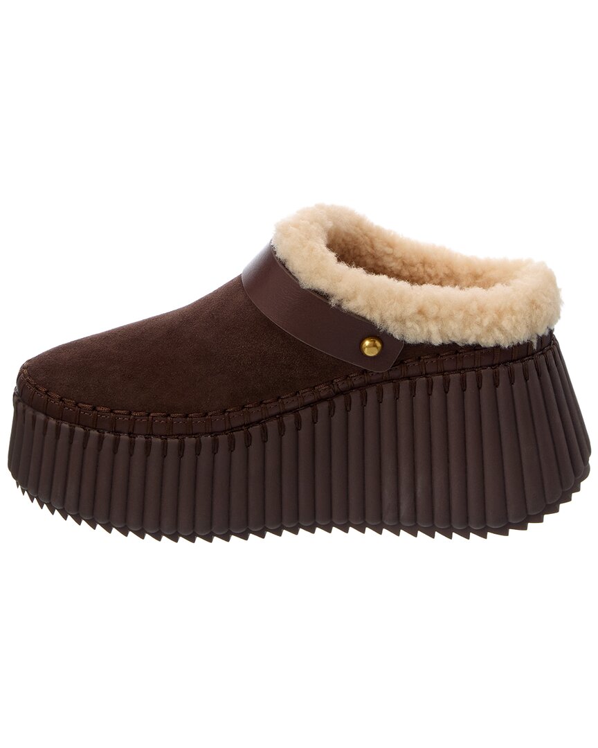 Chloé Chloé Nama Suede & Shearling Platform Loafer