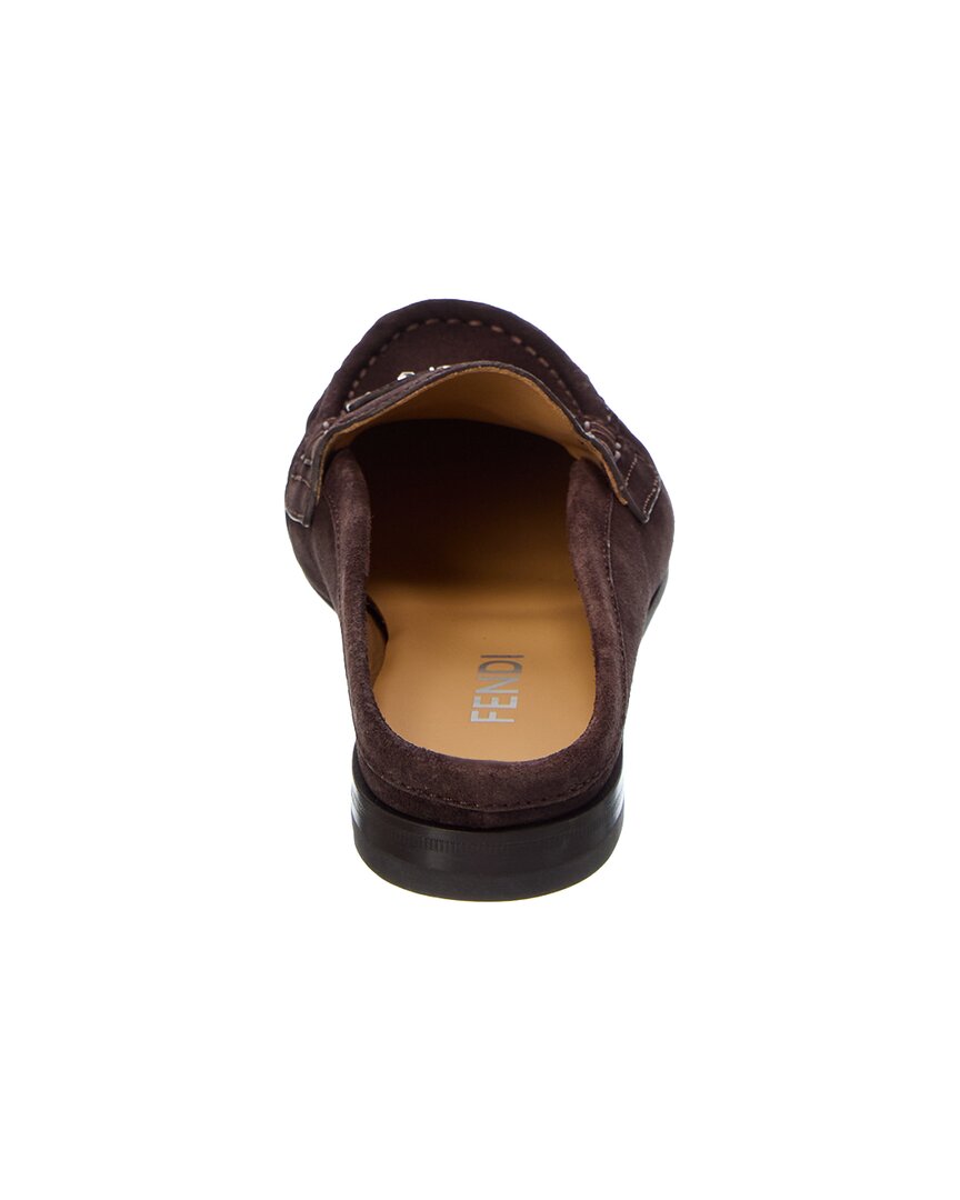 Fendi Scrunch Suede Sabot Mule