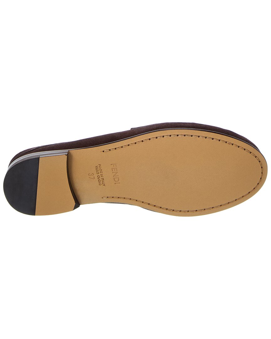 Fendi Scrunch Suede Sabot Mule