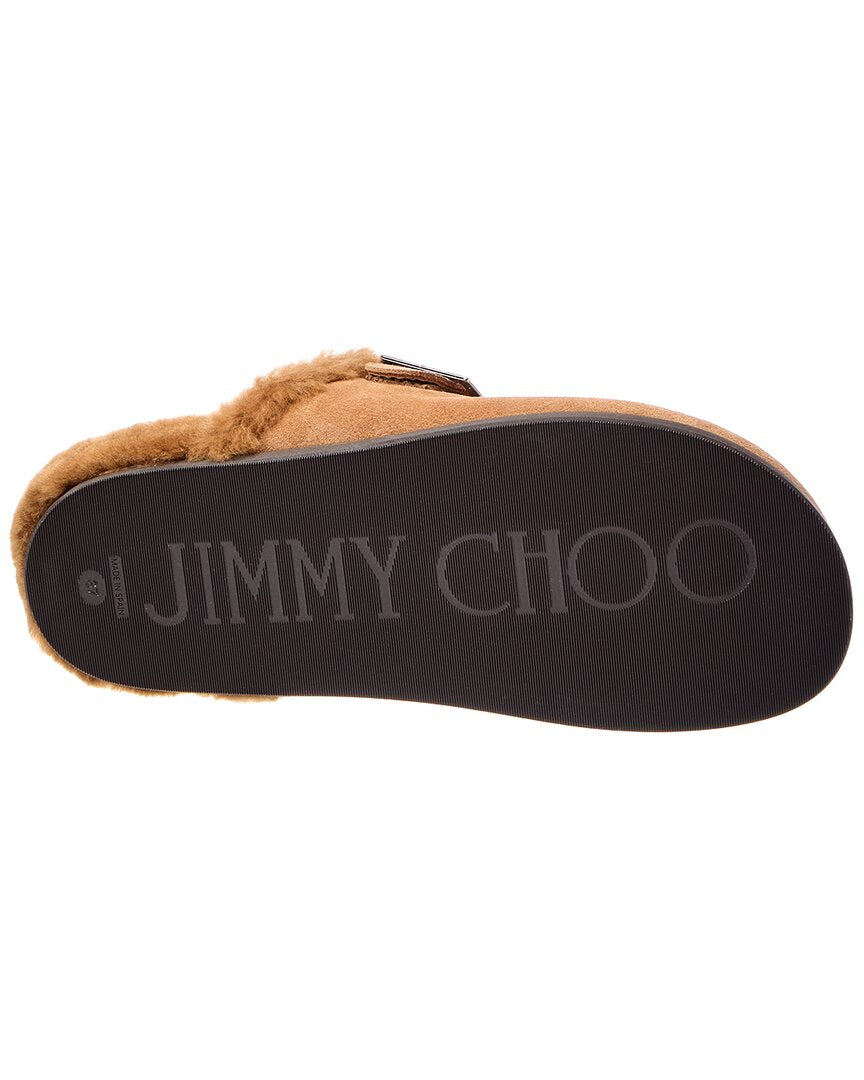 Jimmy Choo Jimmy Choo Biker Suede & Shearling Mule