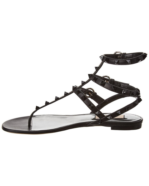 Valentino Rockstud Caged Leather Ankle Strap Sandal