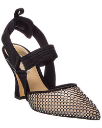 Fendi Colibri Mesh & Suede Slingback Pump