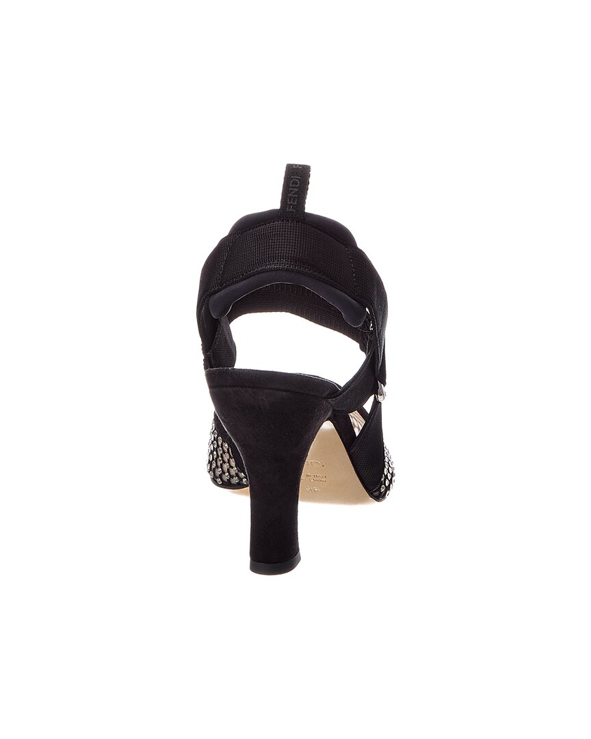 Fendi Colibri Mesh & Suede Slingback Pump