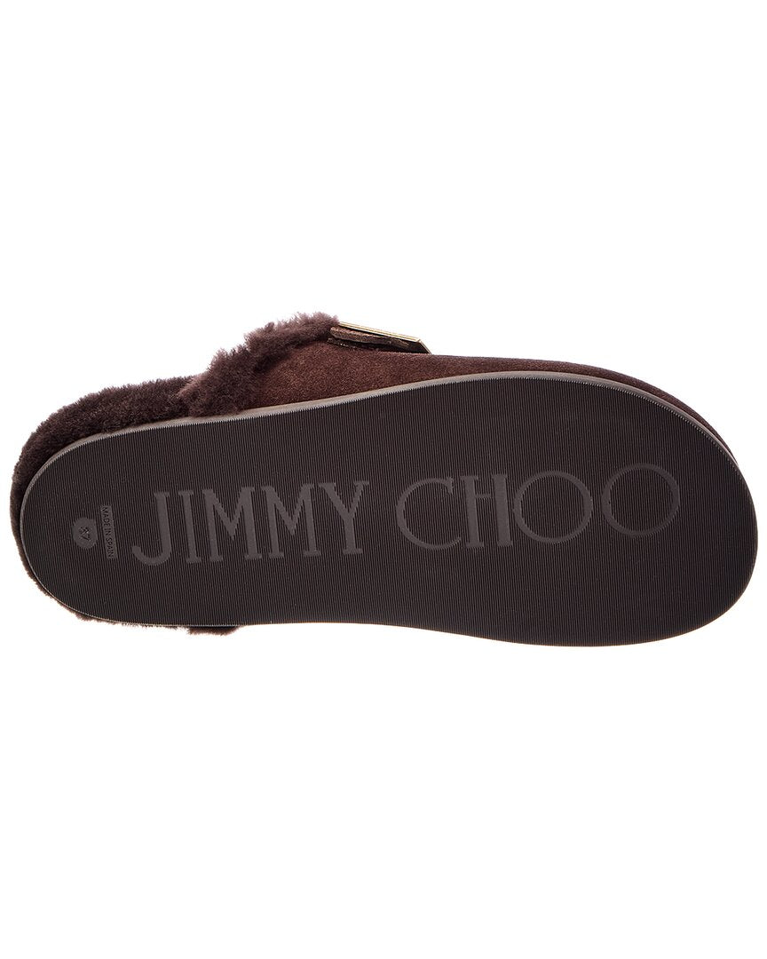 Jimmy Choo Jimmy Choo Biker Suede & Shearling Mule