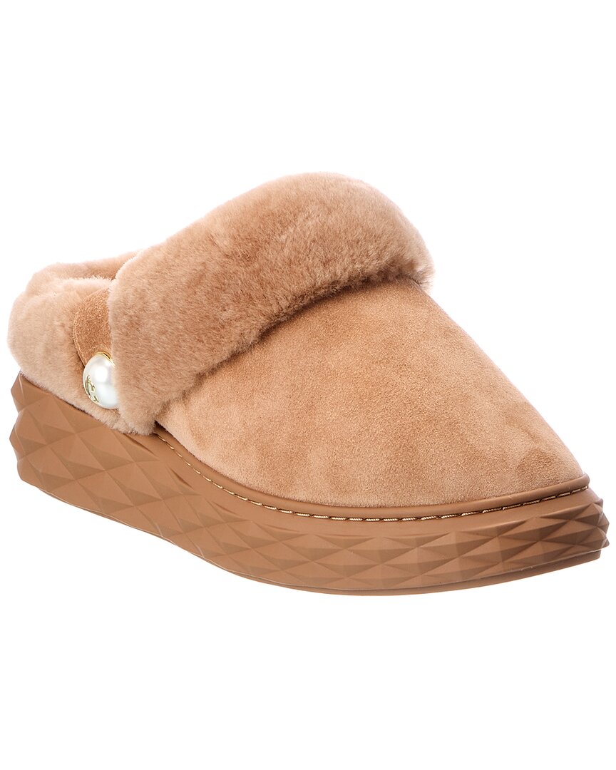 Jimmy Choo Jimmy Choo Diamond Maxi/F Suede & Shearling Mule