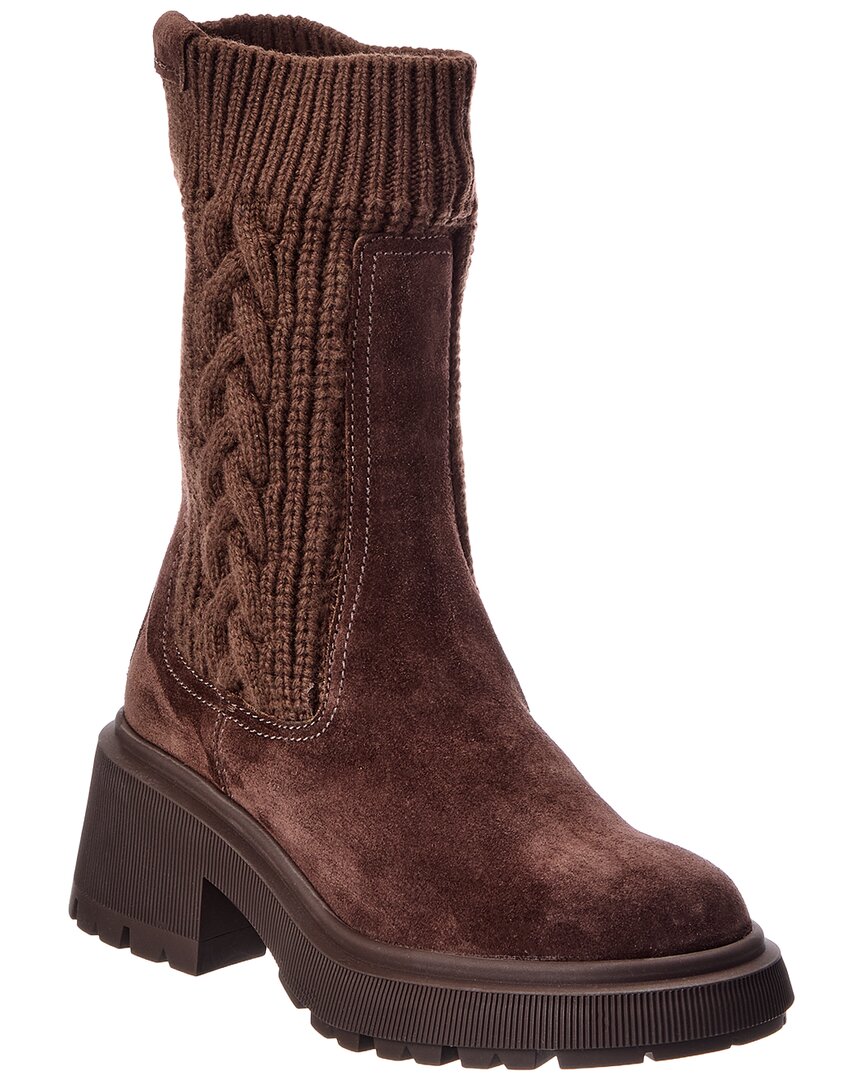 Jimmy Choo Jimmy Choo Tamia Leather & Cable Knit Boot