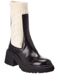 Jimmy Choo Jimmy Choo Tamia Leather & Cable Knit Boot