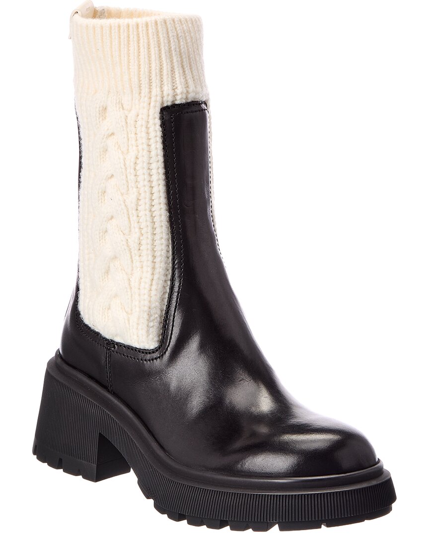 Jimmy Choo Jimmy Choo Tamia Leather & Cable Knit Boot