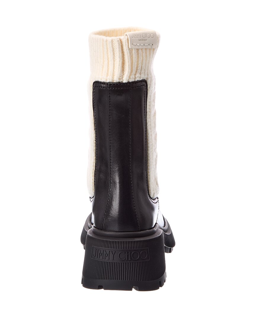 Jimmy Choo Jimmy Choo Tamia Leather & Cable Knit Boot