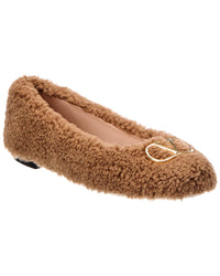 Valentino Vlogo Signature Shearling Ballet Flat