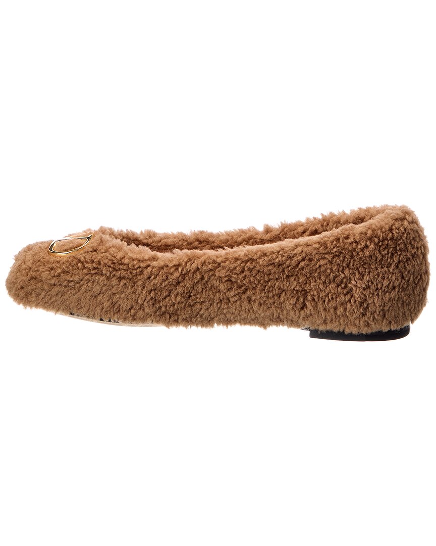 Valentino Vlogo Signature Shearling Ballet Flat