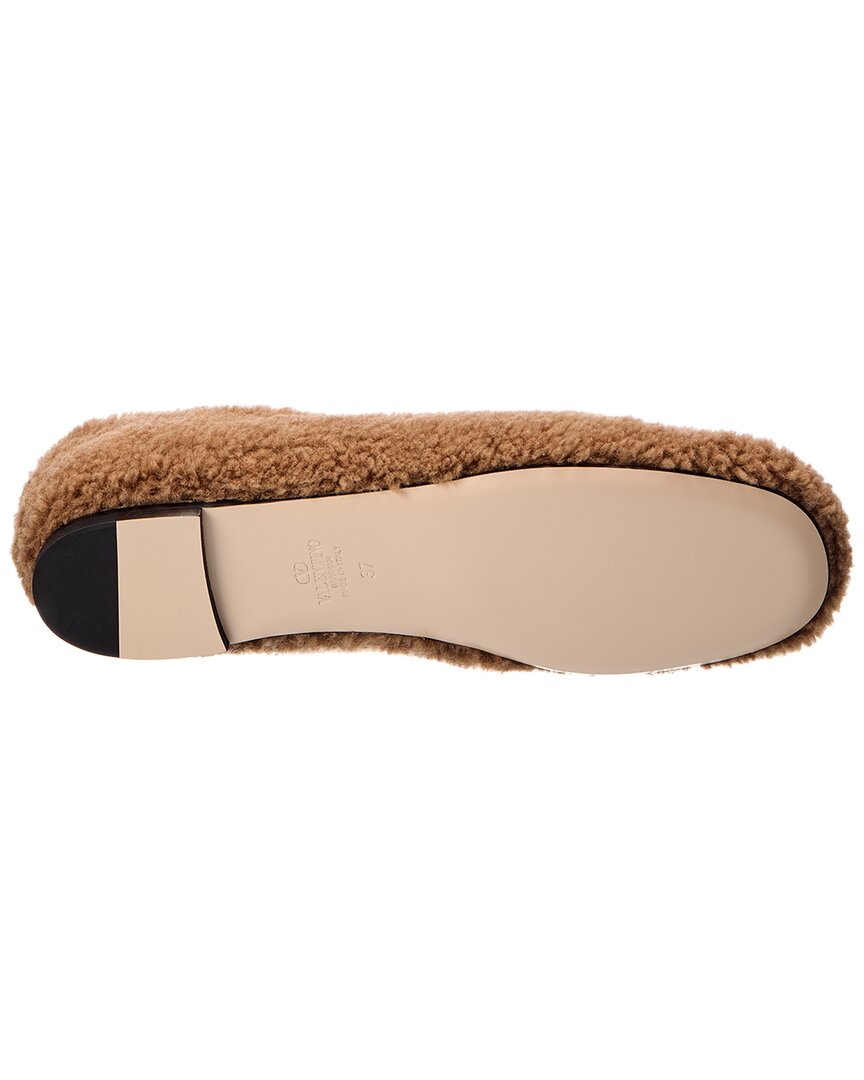 Valentino Vlogo Signature Shearling Ballet Flat