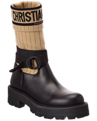 Dior D-Major Knit & Leather Boot