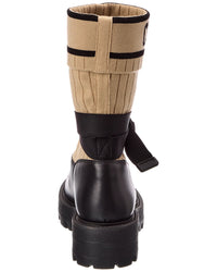 Dior D-Major Knit & Leather Boot