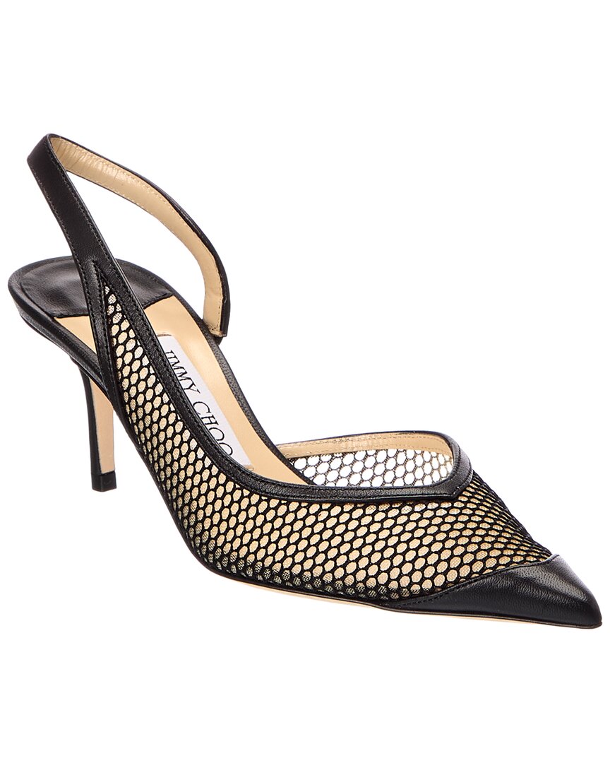 Jimmy Choo Sutton Sb 65 Mesh & Leather Slingback Pump