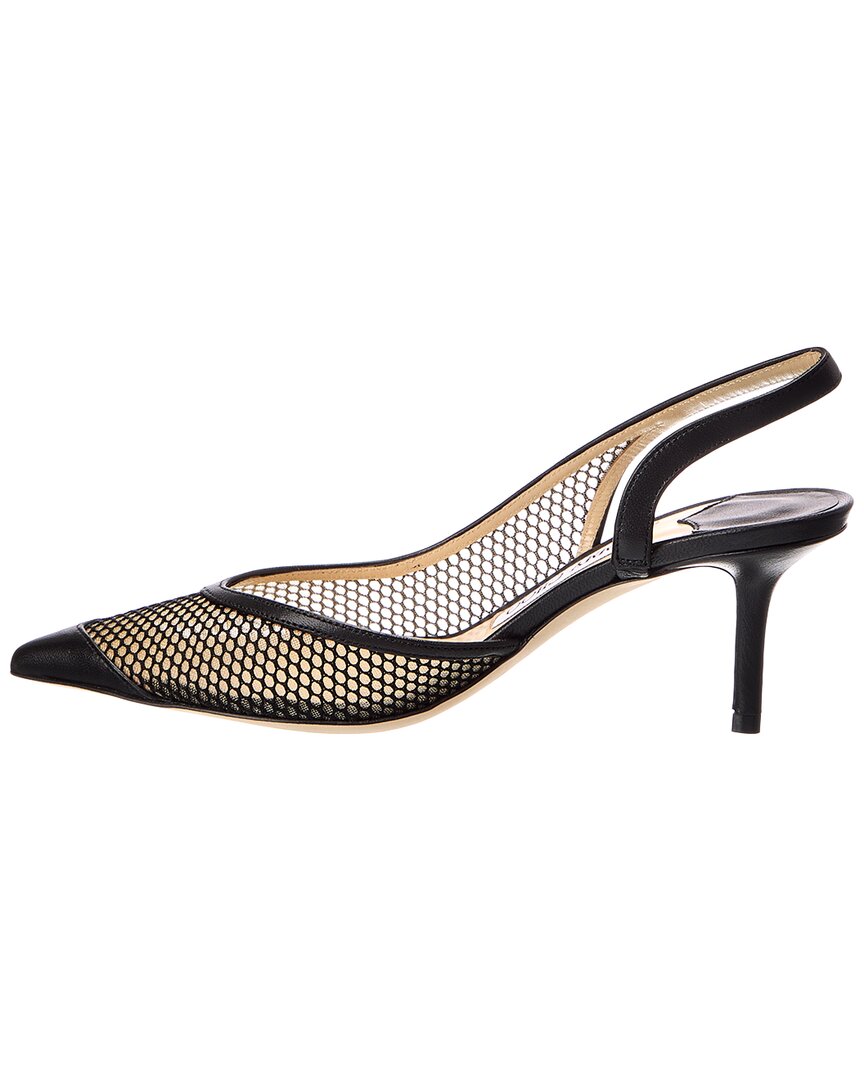 Jimmy Choo Sutton Sb 65 Mesh & Leather Slingback Pump