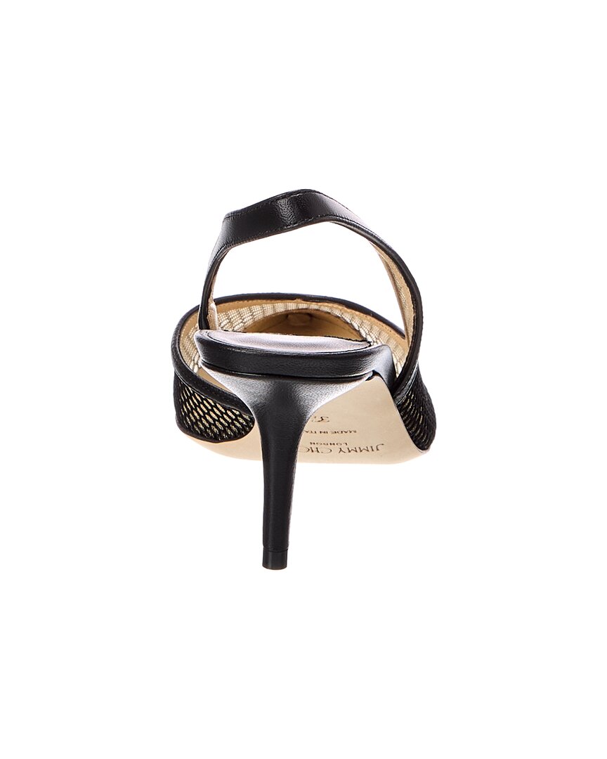 Jimmy Choo Sutton Sb 65 Mesh & Leather Slingback Pump