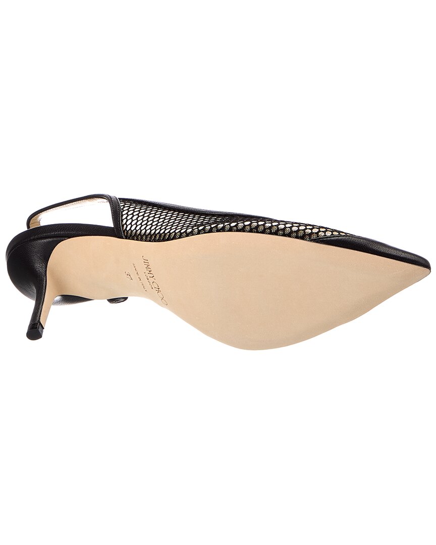Jimmy Choo Sutton Sb 65 Mesh & Leather Slingback Pump