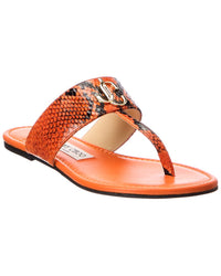 Jimmy Choo Jc Snake-Embossed Leather Sandal