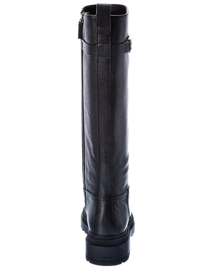 Ferragamo Ryder Leather Knee-High Boot