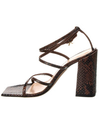 Gianvito Rossi 95 Snake-Embossed Leather Sandal