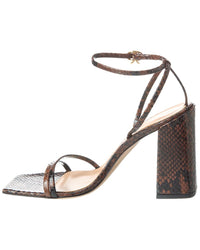 Gianvito Rossi 95 Snake-Embossed Leather Sandal