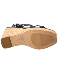 Jimmy Choo Jc 110 Leather Wedge Sandal