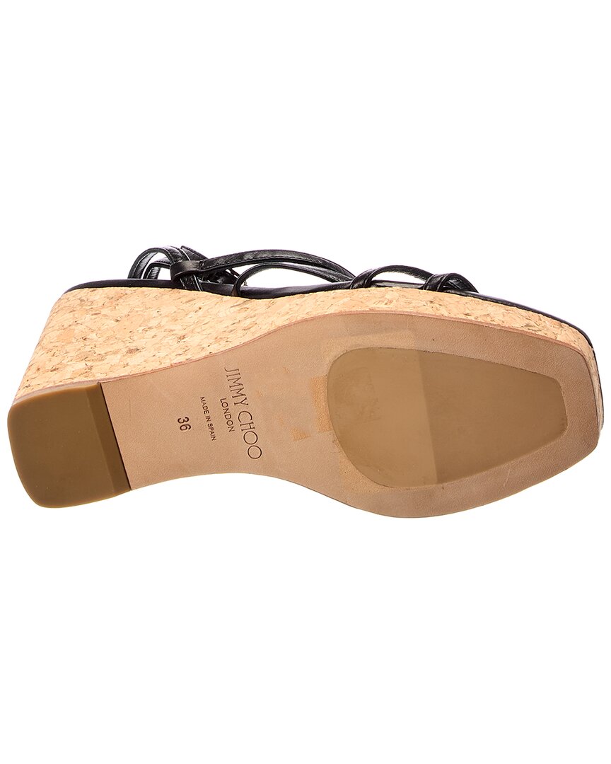 Jimmy Choo Jc 110 Leather Wedge Sandal