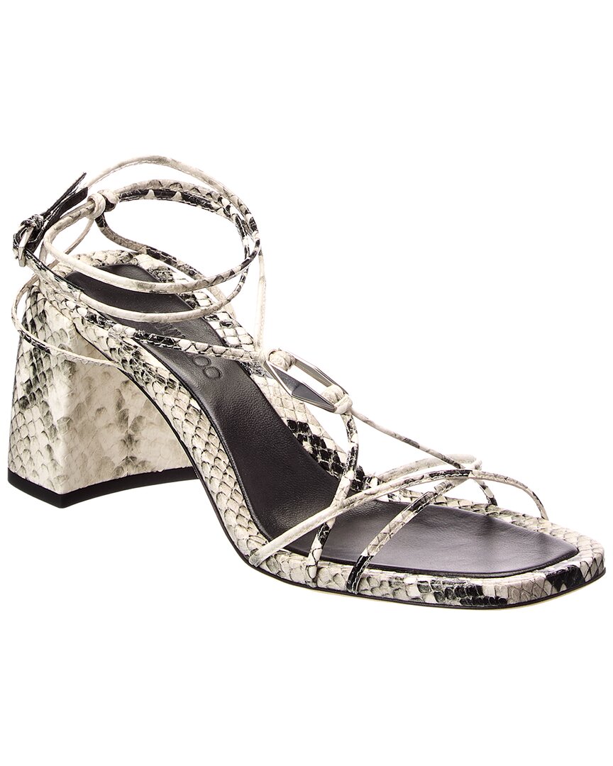 Jimmy Choo Onyxia 70 Snake-Embossed Leather Sandal