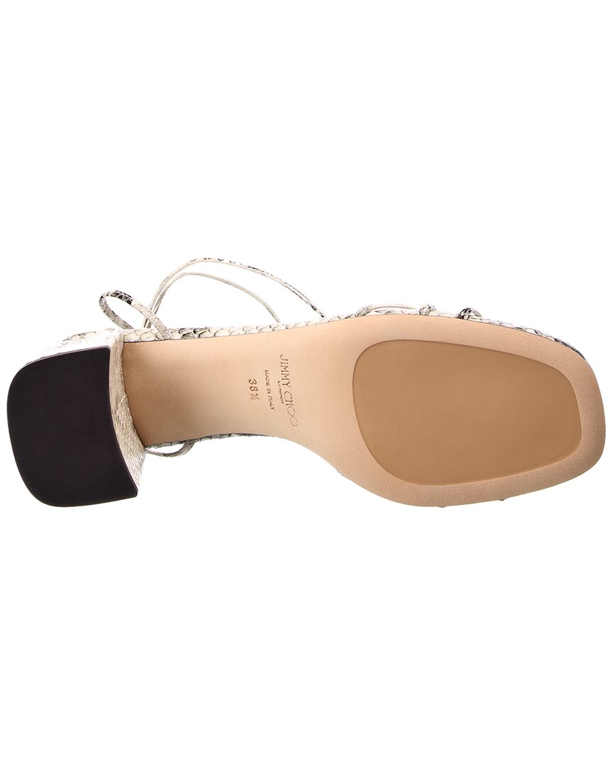 Jimmy Choo Onyxia 70 Snake-Embossed Leather Sandal
